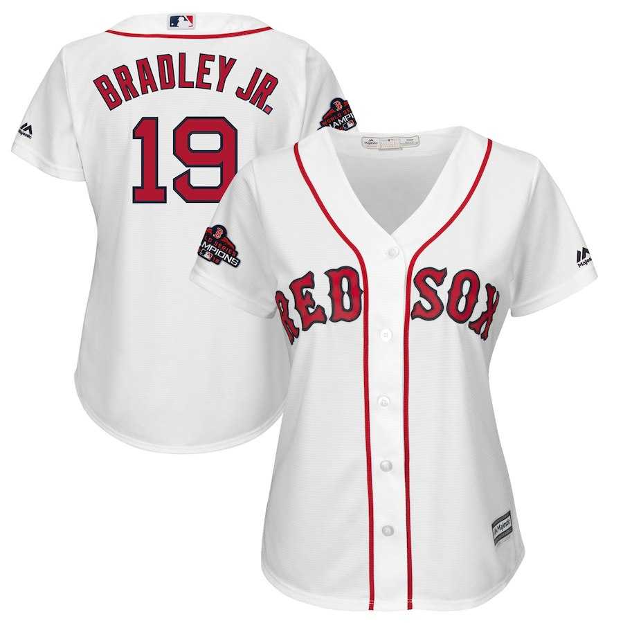 Women Red Sox 19 Jackie Bradley Jr. White 2018 World Series Champions Team Logo Player Jersey Dzhi,We sell and wholesale Women Red Sox 19 Jackie Bradley Jr. White 2018 World Series Champions Team Logo Player Jersey Dzhi on line form chian!